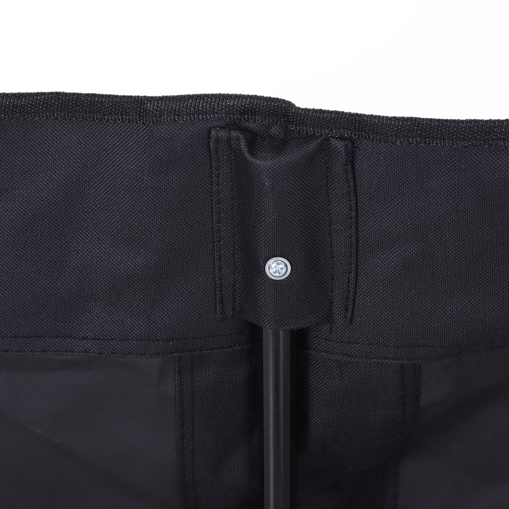 6 Seat Camping Bench Folding Portable Outdoor with Cooler Bag Black Outsunny